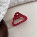 Pince à cheveux triangle en acétate rouge foncé avec lettrage doré élégant - 2# Rouge