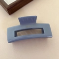 Detailed close-up of blue acetic acid hair claw with golden France Handmade engraving - Large Square Claw Clip