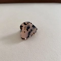Close-up of tortoise shell acetate heart hair claw with gold France Handmade logo - 8# Light Tortoiseshell