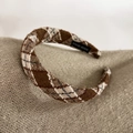 Maillard-Stil braunes Haarreif mit Argyle-Karomuster, handgefertigtem Etikett - 3# Hellkaffee-Karo (3CM)