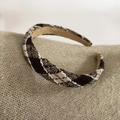 Maillard braunes Karo-Haarband mit Silberfaden auf gemütlichem Strickhintergrund - 6# Beige-Kaffee-Karo (2CM)