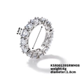 Elegant silver-colored copper ring with full row of white cubic zirconia stones - Size 8 / Silver Clear Rhinestone Style (KSR00139SRWH08)