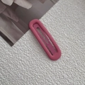 Minimalist matte rose pink metal hair clip in oval ring design with press spring mechanism - 5# Rose Pink