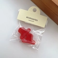 Petites pinces à cheveux en acétate rouge pour femmes avec emballage et carte cadeau - Rouge