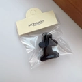 Pince à cheveux minimaliste en acétate noir, forme géométrique avec finition brillante - 9# Noir