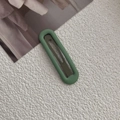 Minimalist matte green BB hair clip with a smooth rounded rectangular metal design - 6#Green