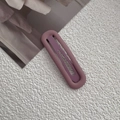 Minimalist matte dusty pink BB hair clip with a sleek oval hollow design for women - Mauve