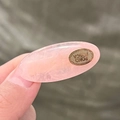 Pink translucent acetate oval hair clip with gold ROKA branding plate for women - Pink