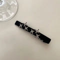 Elegant black velvet headband with sparkling rhinestone stars for a stylish woman hair accessory - 1# White Rhinestone Duckbill Clip