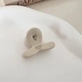 Mini pinza de pelo de acetato en blanco crema con logotipo dorado hecho a mano - Blanco Roto