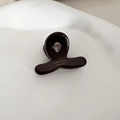 Mini tortoiseshell hair claw clip in dark brown with Samshine handmade golden logo - 4# Chocolate Brown