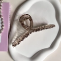Large amber brown transparent hair claw clip with cross design for elegant styling - 6# 13CM Cross Claw Clip