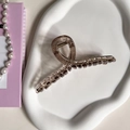 Elegant large amber transparent hair claw clip in a minimalist crossover design - 7# 11CM Cross Claw Clip