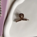 Minimalist amber translucent resin hair claw clip with crisscross design for women - 8# 4.5CM Cross Claw Clip