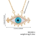 Dettaglio della collana occhio del male placcata in oro con pietre di zircone - Oro (N01345-1)