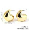 Polished gold geometric teardrop earrings with a mirrored metallic finish for women - Irregular Thick Heart Style (E01724-19)