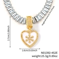 Collier cœur flocon de neige doré avec chaîne en cristal dimensions 40+5cm 25,3g - Cœur Blanc (N01392-452E)