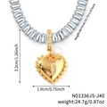 Goldene Herzanhänger-Halskette mit Kristallkette und Diamant-Buchstabe J Design - Herz Anfangsbuchstabe J Stil (N01336JS-J40)