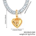 Goldene Herzanhänger-Halskette mit blauen Steinen und Strass-Buchstabe Q Anhänger - Herz Anfangsbuchstabe Q Stil (N01336JS-Q40)
