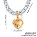 Goldener Herzanhänger mit Zirkon-Buchstaben R an Baguette-Kristall-Tennis-Kette - Herz Anfangsbuchstabe R Stil (N01336JS-R60)
