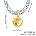 Elegante goldene Herzhalskette mit Buchstabe Y Inlay und blauen Zirkonia Steinen - Herz Anfangsbuchstabe Y Stil (N01336JS-Y60)