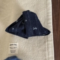 Elegante fermaglio per capelli in denim blu scuro con pois bianchi e fiocchi - Fiocco Denim Scuro