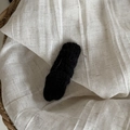 Pinza para el pelo de punto negro para mujer, accesorio de invierno sobre fondo de lino - Punto Plisado (2# Negro) / Negro