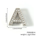Silver letter A charm for watch strap with sparkling cubic zirconia inlay and metal finish - Letter A Pavé Rhinestone (P3591BS-A) / Silver