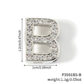 DIY letter B charm accessory for watch bands with pavé white cubic zirconia stones - Letter B Pavé Rhinestone (P3591BS-B) / Silver