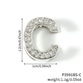 DIY letter C charm for watch bands with sparkling silver cubic zirconia stones - Letter C Pavé Rhinestone (P3591BS-C) / Silver