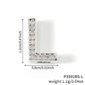 Sparkling silver metal letter L charm with cubic zirconia for DIY watch band jewelry - Silver Letter L Rhinestone Charm (P3591BS-L)
