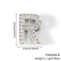 Silver letter R charm for watch strap with sparkling cubic zirconia pavé setting - Silver Letter R Pavé Zirconia Pendant (49)