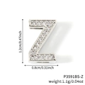 Silver letter Z watch band charm with sparkling cubic zirconia stones DIY accessory - Silver Letter Z Pavé Zirconia Pendant (56)