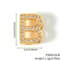 Golden uppercase letter B charm for watch band with sparkling cubic zirconia stones - Gold Letter B Pavé Zirconia Pendant (57)