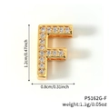 Golden paved rhinestone letter F charm for DIY watch bands and bracelets, size 1.2cm - Gold Letter F Rhinestone Charm (P5162G-F)