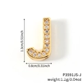 Gold plated letter J charm bead with sparkling zircons for watch band bracelets - Gold Letter J Pavé Rhinestone Charm (P3591JS-J)