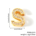 Gold letter S pendant with sparkling zircon stones for watch bands and bracelets - Gold Letter S Pavé Rhinestone Charm (P3591JS-S)