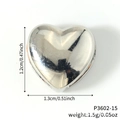 Ciondolo a cuore in metallo argentato lucido per cinturini di orologi e gioielli fai da te - Charm Scorrevole a Cuore Lucido Argentato (P3602-15)