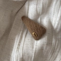 Fermaglio per capelli a triangolo in maglia marrone vintage con etichetta dorata a mano - Stile Triangolo Grande Tè al Latte (3#)
