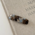 Elegante molletta per capelli in pile autunno inverno con trama mimetica marrone blu - Fermaglio Quadrato Riccio Blu Grigio