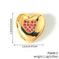 Golden heart-shaped charm with pink crystals for DIY watch bands and bracelets - Heart-Shaped Pavé Pink Rhinestone (P3640-3) / Gold