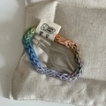 Rainbow gradient knitted Christmas hair clip with cute cartoon rabbit label detail - Colorful Wool Cloud Clip (22#)