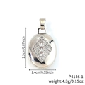 Silberner ovaler Medaillon-Anhänger mit rautenförmiger Zirkonia-Einlage und Politur - Silber Anhänger Ohne Kette (P4146-1)