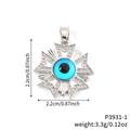 Silver evil eye pendant necklace with blue eye and white enamel star details - Silver White Enamel Eye Pendant Only (P3931-1)