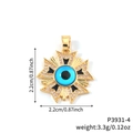 Golden evil eye star pendant necklace with blue center and sparkling zircon details - Gold Black Enamel Eye Pendant Only (P3931-4)