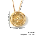 Collier avec pendentif oiseau réversible doré orné de pierres en oxyde de zirconium - Collier Disque Rotatif Colombe Or (N01614-1)
