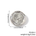 Collier avec pendentif oiseau réversible en argent serti de pierres de zircon - Pendentif Disque Colombe Argent Uniquement (Sans Chaîne) (P5199-2)