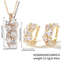 Luxury gold-plated jewelry set with irregular pear-cut zircon necklace and earrings - Champagne White Gold (KSS00020KCGWHCG)