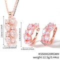 Elegantes Set aus Roségold-Schmuck mit Zirkonia-Halskette und passenden Creolen-Ohrringen - Weiß Roségold (KSS00020RGWH)
