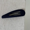 Detailed macro shot of dark blue twill fabric texture on a vintage French BB hair clip - 1# Solid Navy Blue Waterdrop Clip